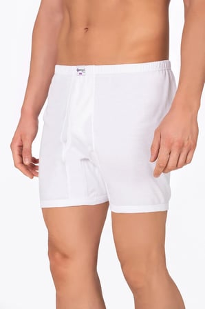 Erkek Pamuklu Penye Paçalı Boxer 3'lü Paket – Rahat & Dayanıklı | Beyaz K0043