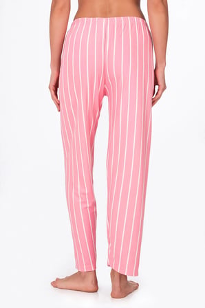 Kadın Süet Pembe Çizgili Pijama Tek Alt