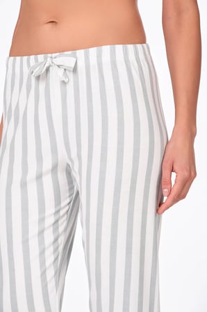 Kadın Süet Çizgili Pijama Tek Alt