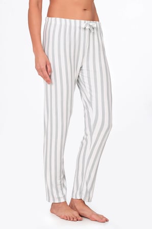 Kadın Süet Çizgili Pijama Tek Alt