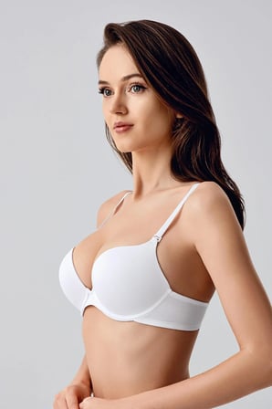 Kadın Push-Up Etkili Destekli Saten Görünümlü Sütyen | Beyaz 7030