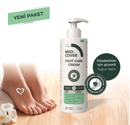 Med-Cover Ayak Bakım Kremi – Diyabet Uyumlu & Hassas Ciltlere Özel (%10 Üre, Shea Butter, Beeswax)