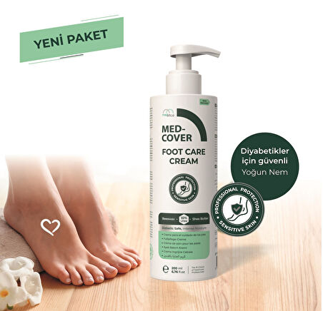 Med-Cover Ayak Bakım Kremi – Diyabet Uyumlu & Hassas Ciltlere Özel (%10 Üre, Shea Butter, Beeswax)