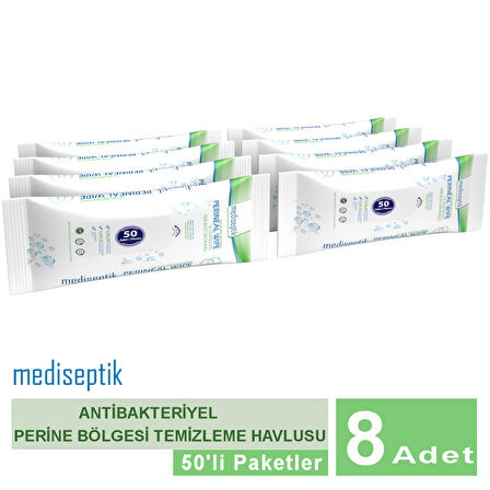 Mediseptik Antibakteriyel Perine Bölgesi Temizleme Havlusu 50 li x 8 adet