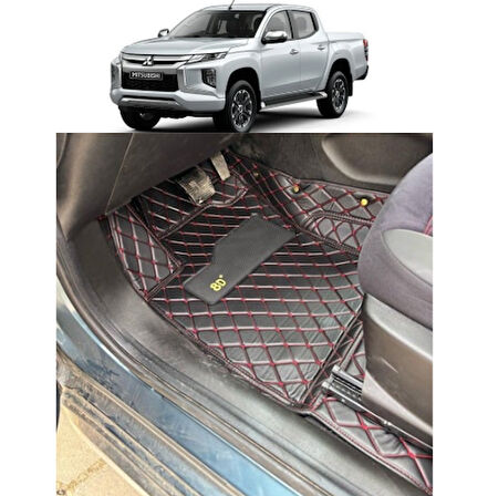 Mitsubishi L200 2019-2024 Arası Aracına Özel 8d Tek Katmanlı Havuzlu Paspas Takımı