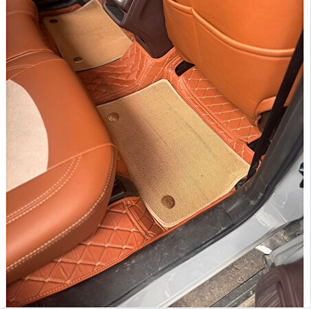 Chery Tiggo 8 Pro Max (5 Kişilik) Aracına Özel 8d Çift Katmanlı Havuzlu Paspas Takımı(Açık Kahverengi)