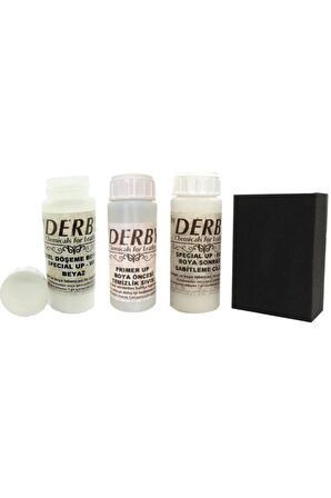 Deri Boyama Ve Bakım Seti 100 ml 3'lü Set-beyaz