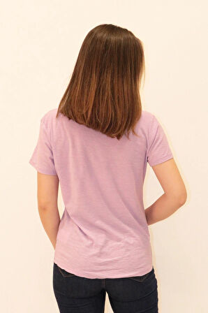 Rich Kadın Organik Bisiklet Yaka T-shirt %100 Pamuk Tişört