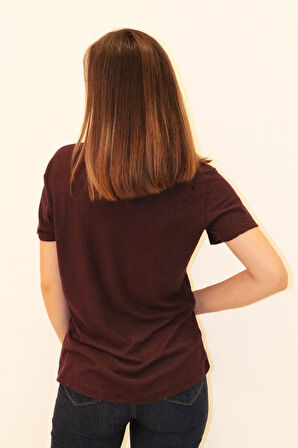 Rich Kadın Organik Bisiklet Yaka T-shirt %100 Pamuk Tişört