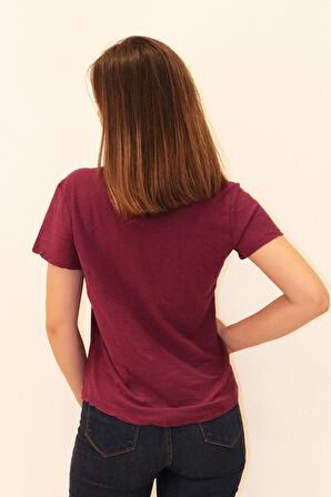 Rich Kadın Organik Bisiklet Yaka T-shirt %100 Pamuk Tişört