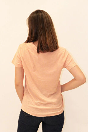 Rich Kadın Organik Bisiklet Yaka T-shirt %100 Pamuk Tişört