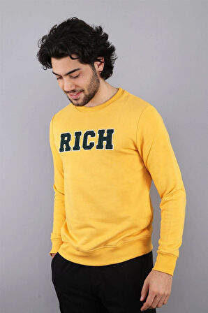 Hardal Erkek Baskılı Sweatshirt