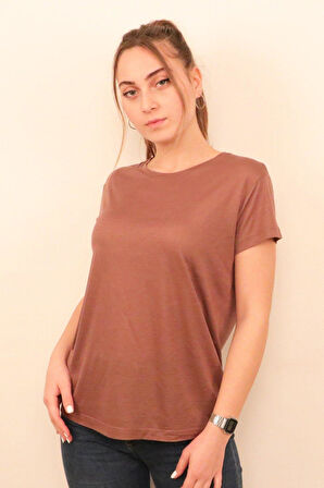 Rich Kadın O Yaka T-shirt %100 Pamuk Tişört