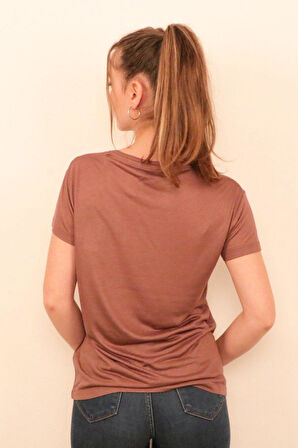 Rich Kadın O Yaka T-shirt %100 Pamuk Tişört