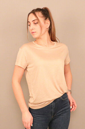 Rich Kadın O Yaka T-shirt %100 Pamuk Tişört