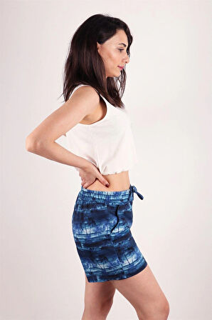 Kadın Desenli Kısa Şort