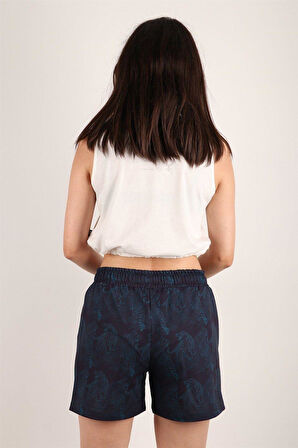 Kadın Desenli Kısa Şort