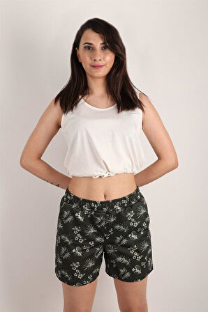 Kadın Desenli Kısa Şort