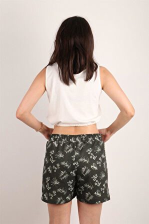 Kadın Desenli Kısa Şort