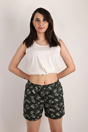 Kadın Desenli Kısa Şort