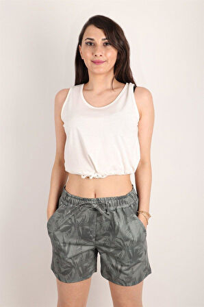 Kadın Desenli Kısa Şort