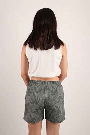 Kadın Desenli Kısa Şort