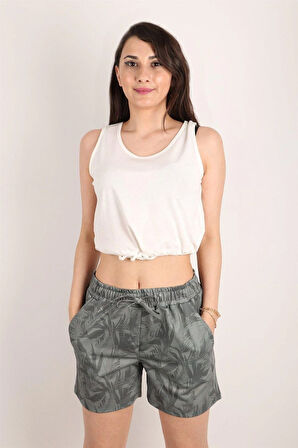 Kadın Desenli Kısa Şort