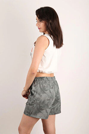 Kadın Desenli Kısa Şort