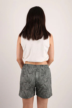 Kadın Desenli Kısa Şort