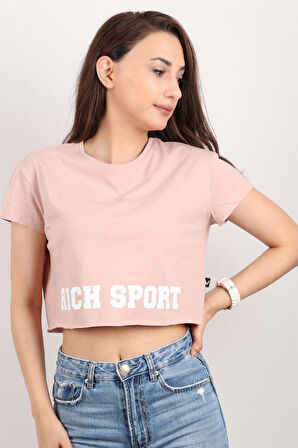 Kadın Kısa Kollu Crop Bluz