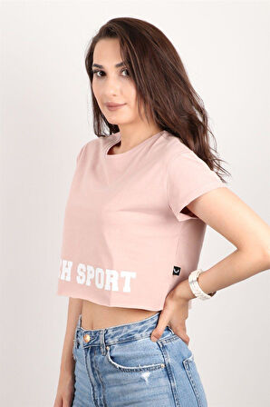 Kadın Kısa Kollu Crop Bluz