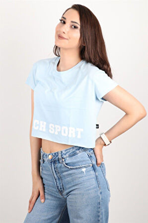 Kadın Kısa Kollu Crop Bluz