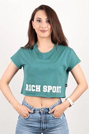 Kadın Kısa Kollu Crop Bluz