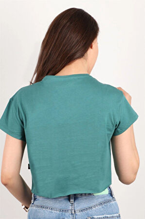 Kadın Kısa Kollu Crop Bluz