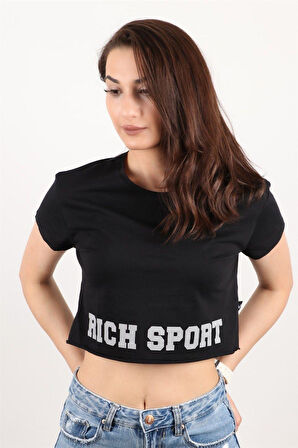 Kadın Kısa Kollu Crop Bluz