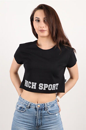 Kadın Kısa Kollu Crop Bluz