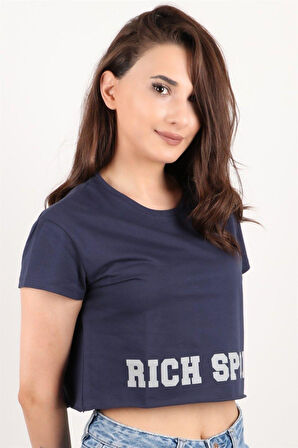 Kadın Kısa Kollu Crop Bluz