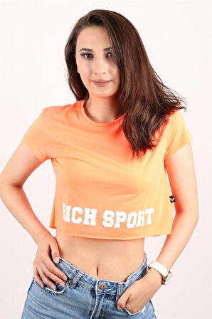 Kadın Kısa Kollu Crop Bluz