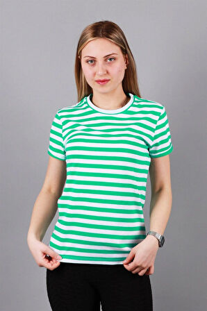 Kadın Bisiklet Yaka T-shirt Tşört