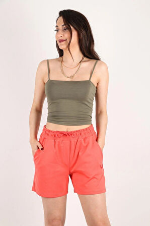 Kadın Cepli Örme Şort