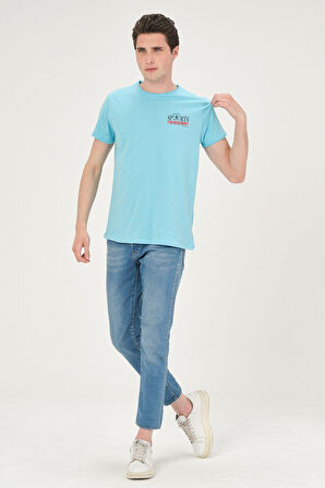 Erkek Yıkamalı Basic T-shirt Tişört %100 Pamuk Tişört