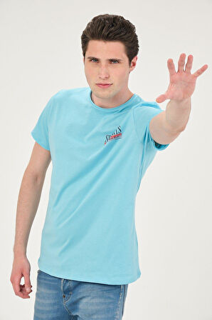 Erkek Yıkamalı Basic T-shirt Tişört %100 Pamuk Tişört