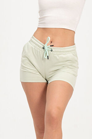 Kadın Fıstık Yeşil Şort Mini Spor Şort