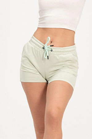 Kadın Fıstık Yeşil Şort Mini Spor Şort