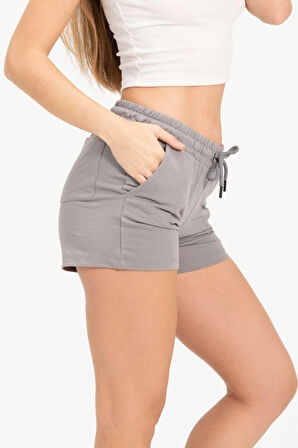 Kadın Taş Rengi Şort Mini Spor Şort