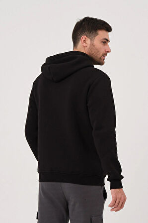 Unisex Fermuarlı Kanguru Cep 3 Iplik Sweatshirt Içi Polar