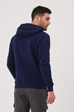 Unisex Fermuarlı Kanguru Cep 3 Iplik Sweatshirt Içi Polar