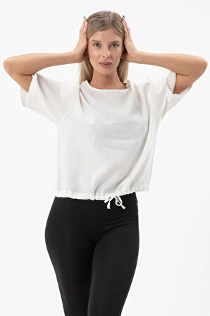 Bisiklet Yaka Oversize Kadın Bluz