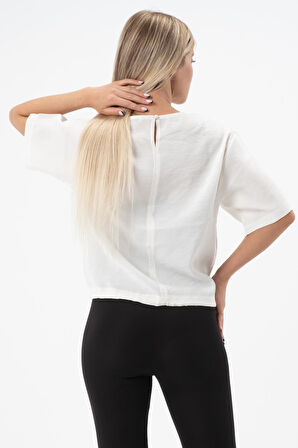 Bisiklet Yaka Oversize Kadın Bluz