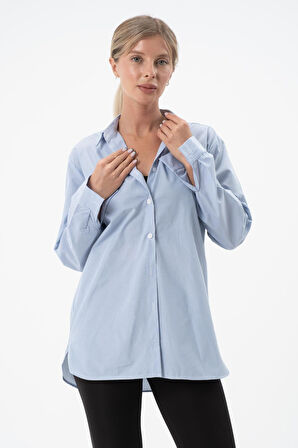 Kadın Desenli Düz Renkli Gömlek